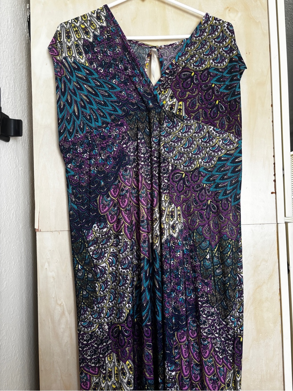 Purple & Teal Paisley Maxi Dress